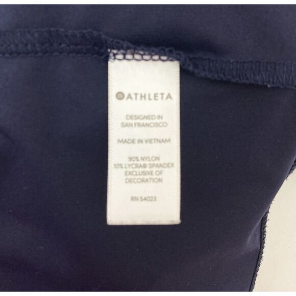 Athleta Sunlover UPF Tulip Back Top S Navy Thumbhole Sun Protection - Picture 14 of 15